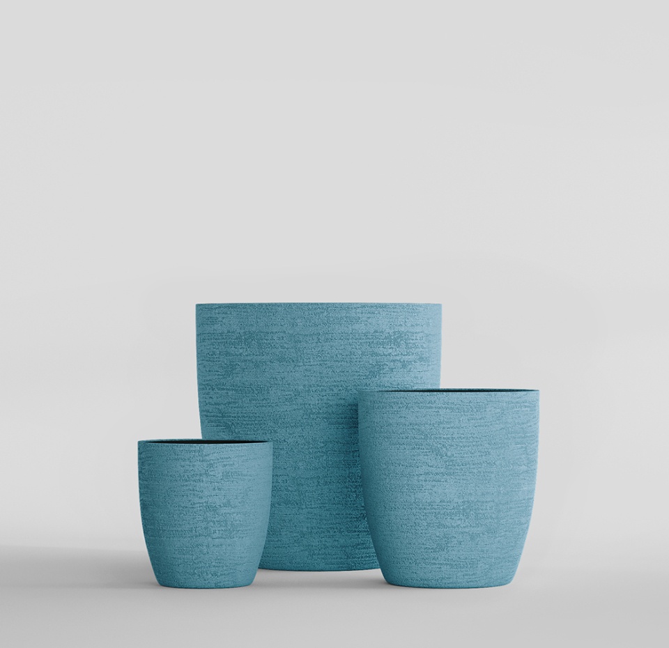 Кашпо CONCRETIKA VASE 3 EROSIA BLUE D30H32