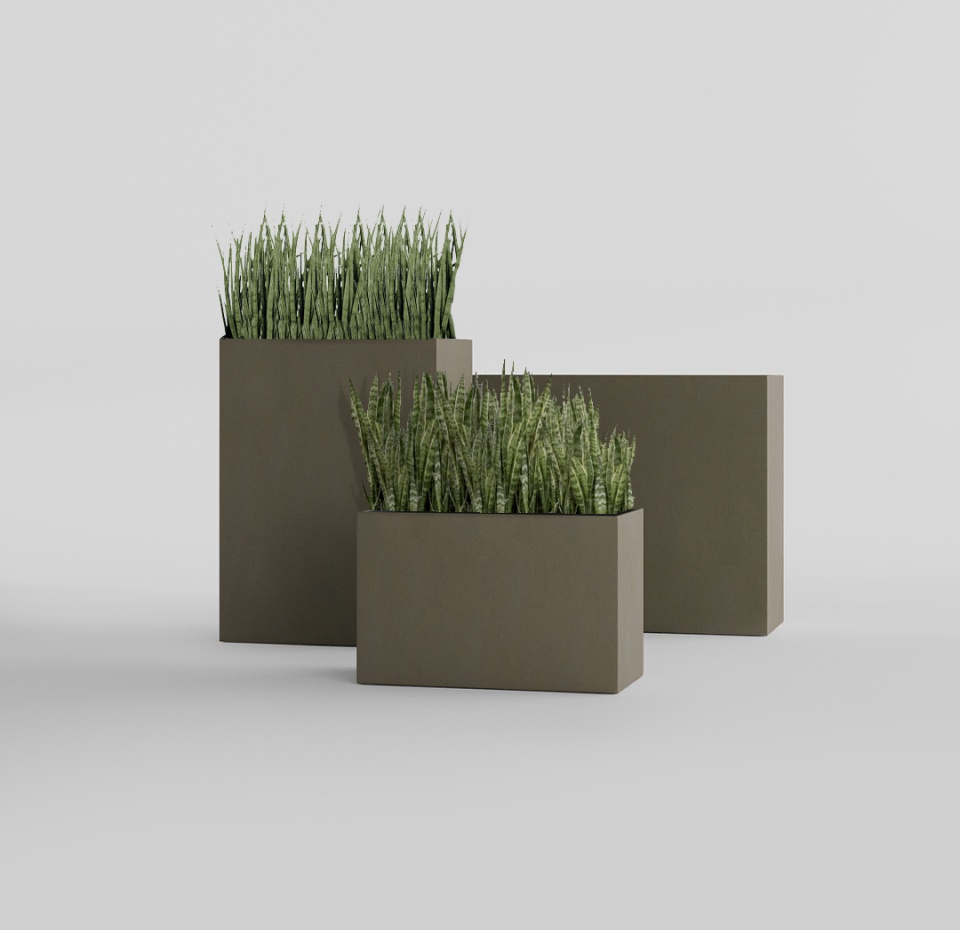 Кашпо CONCRETIKA DIVIDER OLIVE 60x35x80