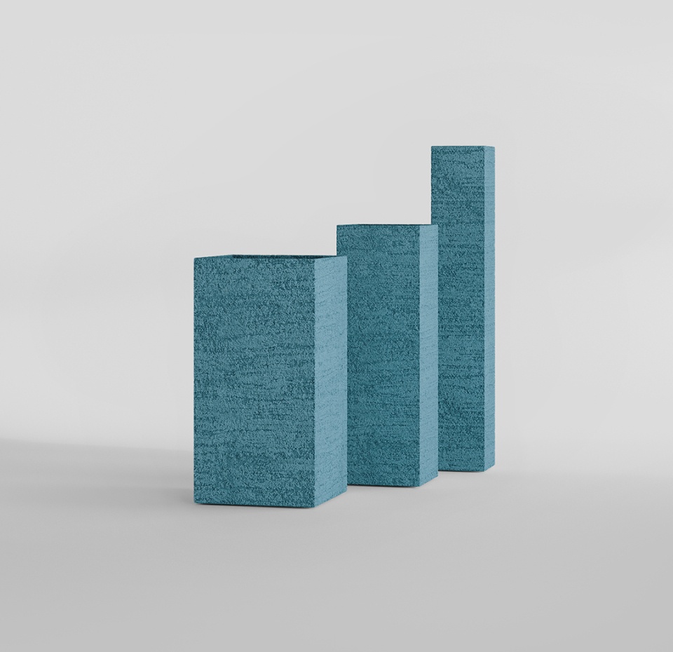 Кашпо CONCRETIKA COLONNA EROSIA BLUE 30x30x90