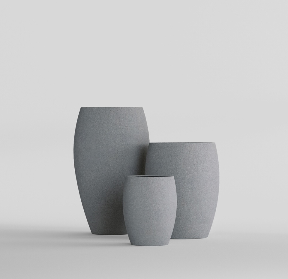 Кашпо CONCRETIKA OVAL LONDON GREY D60H88
