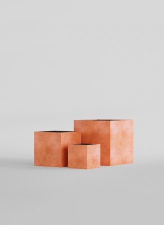 Кашпо CONCRETIKA CUBE RED CLAY 50x50x50
