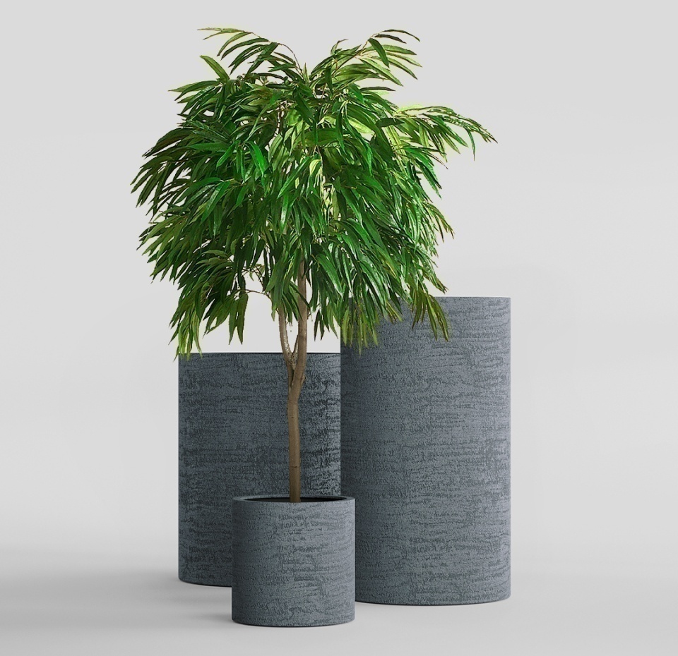 Кашпо CONCRETIKA CYLINDER EROSIA GREY D45H80