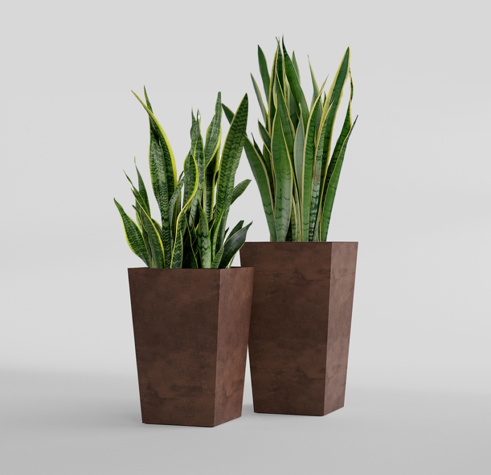 Кашпо CONCRETIKA CONIC COFFEE 30x30x50