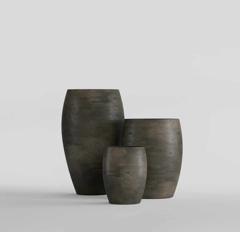 Кашпо CONCRETIKA OVAL BREZENT GREY D30H41