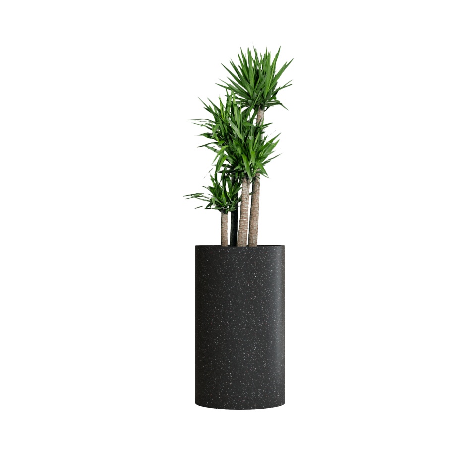 Кашпо CONCRETIKA CYLINDER EGG BLACK D45H80