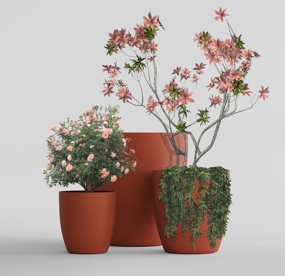 Кашпо CONCRETIKA VASE 3 TERRACOTTA D75H82