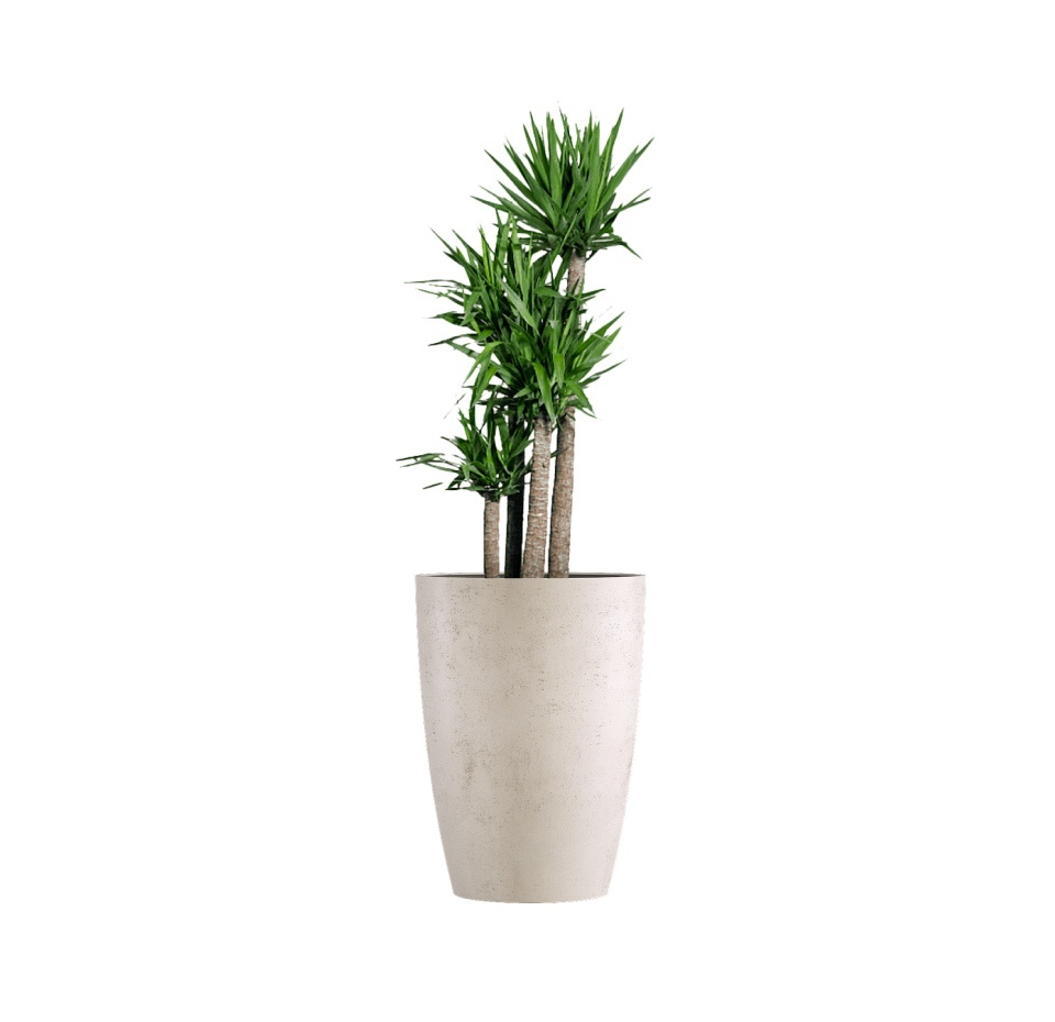 Кашпо CONCRETIKA CONUS CONCRETE WHITE D50H69