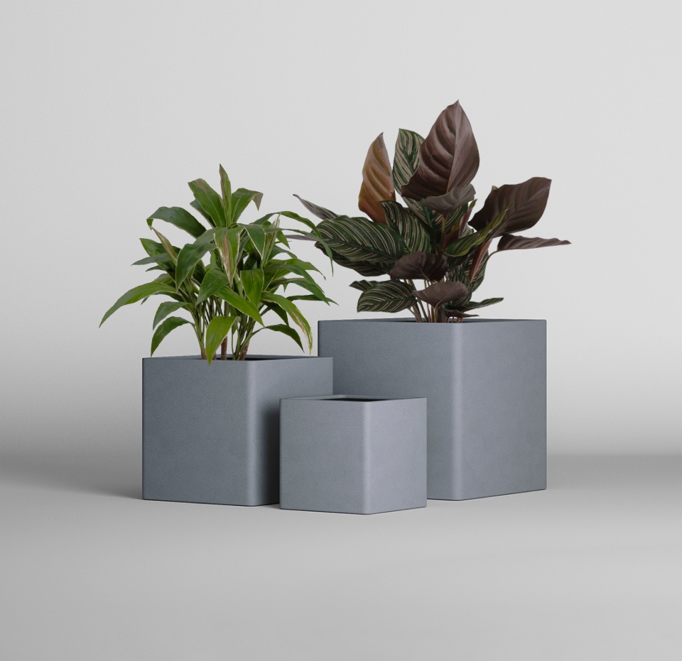 Кашпо CONCRETIKA QUADRO ARCTIC BLUE 40x40x40