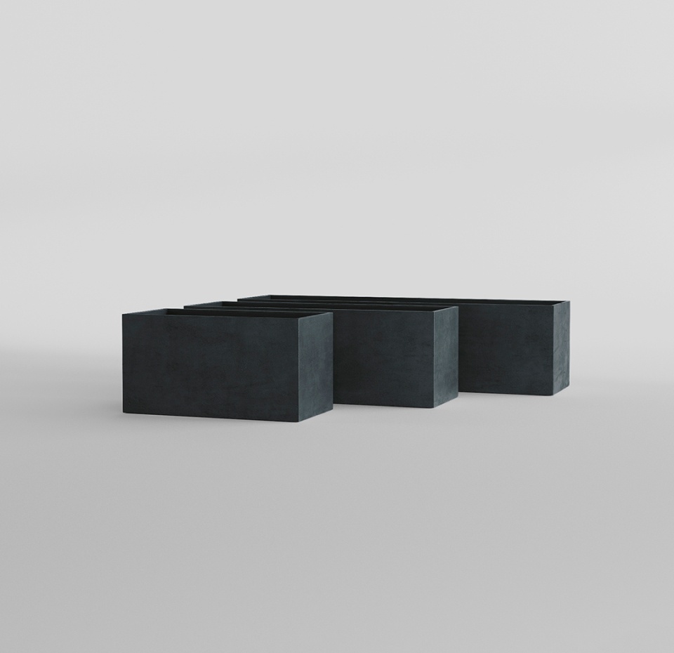 Кашпо CONCRETIKA BALCONY ANTHRACITE 40x20x15
