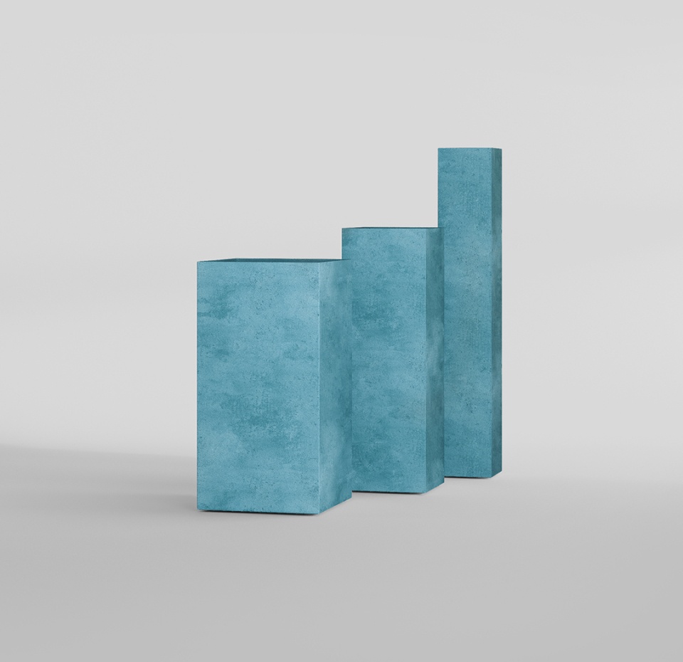 Кашпо CONCRETIKA COLONNA BLUE SKY 20x20x120