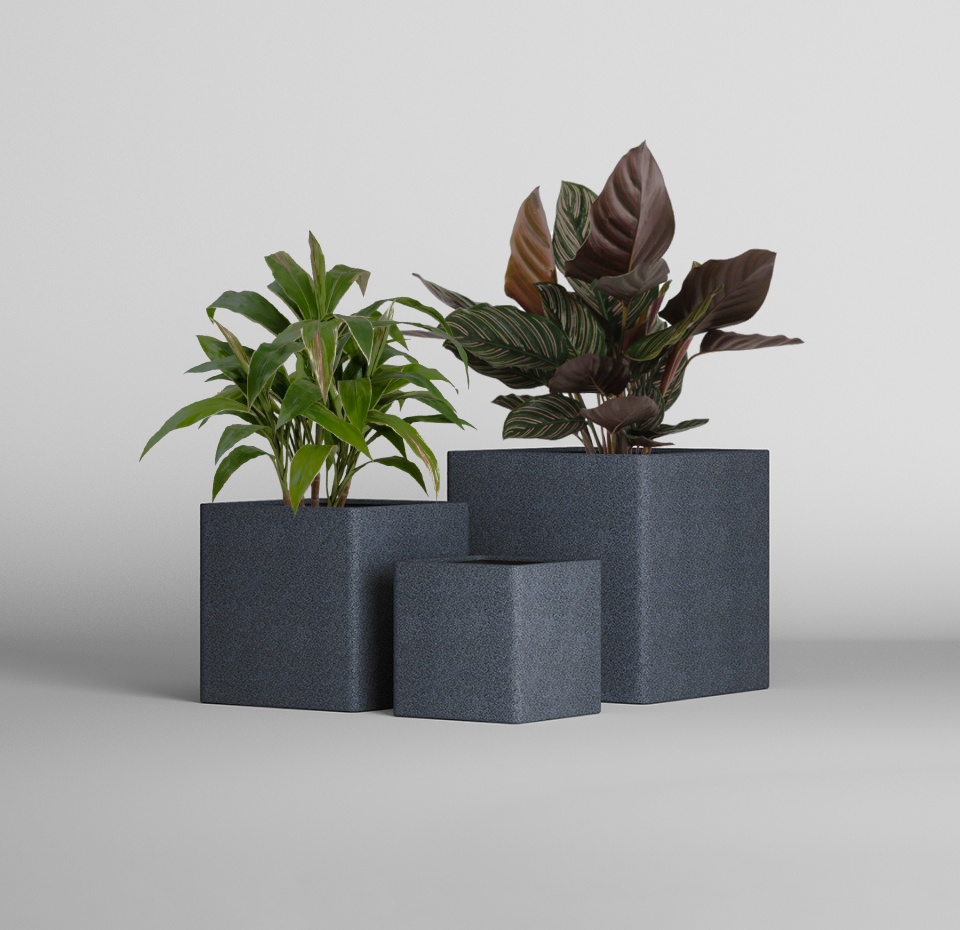 Кашпо CONCRETIKA QUADRO BASALT 40x40x40