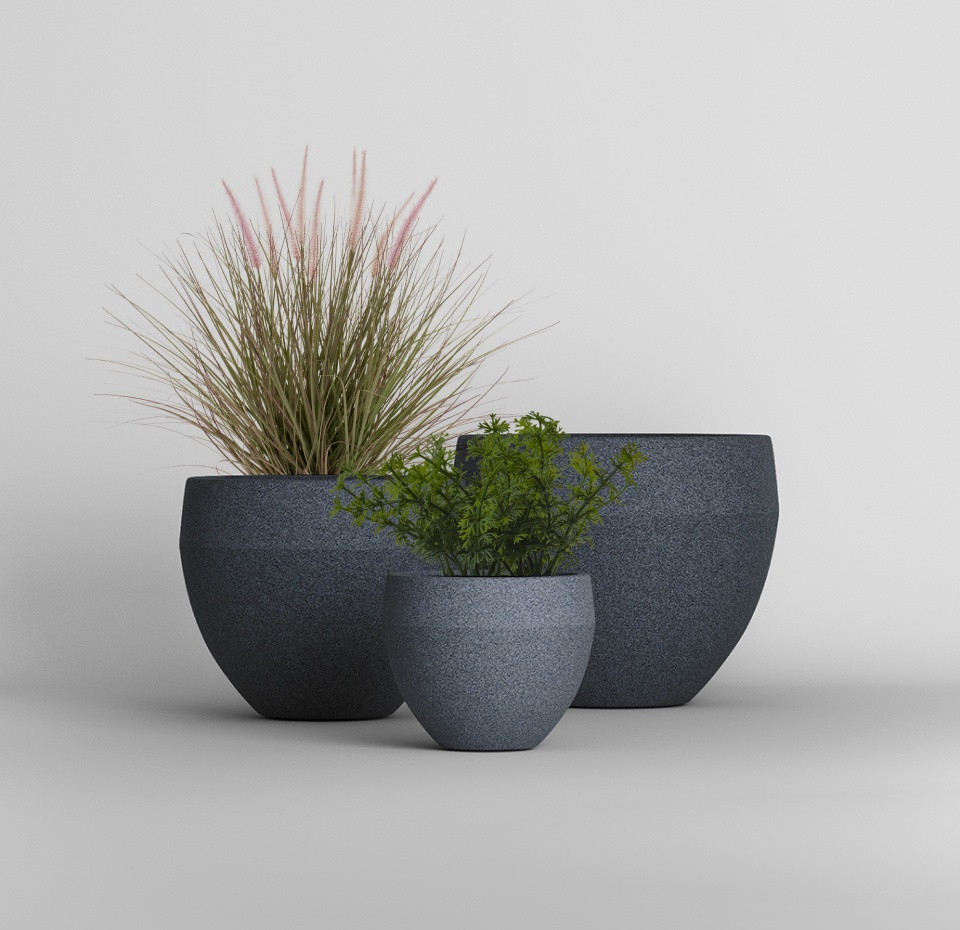 Кашпо CONCRETIKA GIRO BASALT D50H43