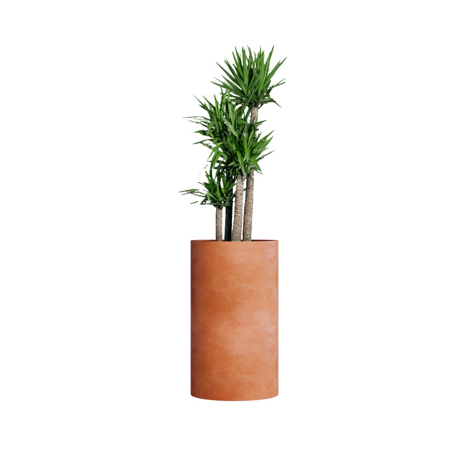 Кашпо CONCRETIKA CYLINDER RED CLAY D45H80