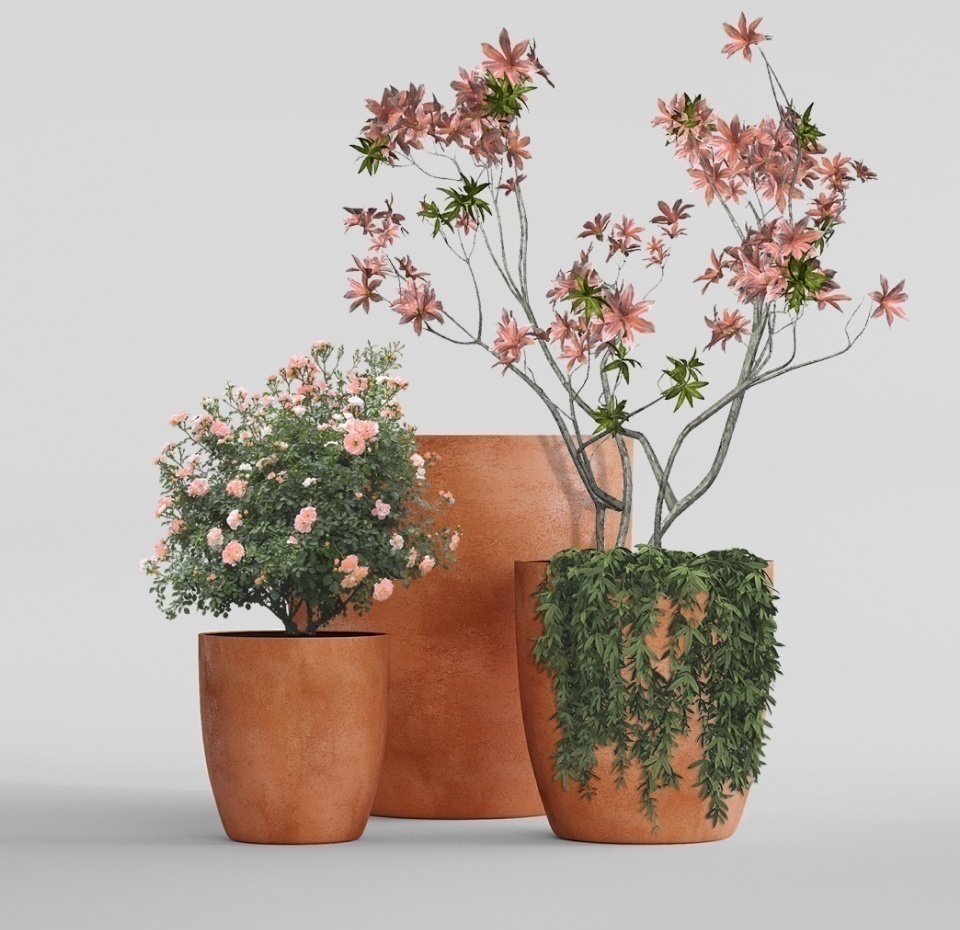 Кашпо CONCRETIKA VASE 3 RED CLAY D30H32