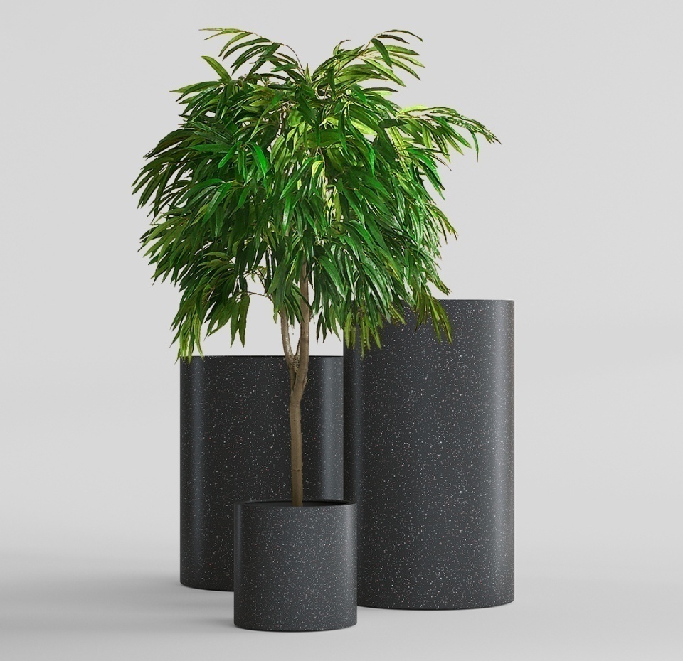 Кашпо CONCRETIKA CYLINDER EGG BLACK D45H45