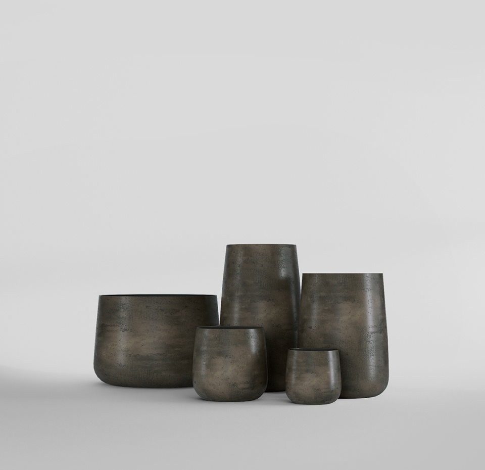 Кашпо CONCRETIKA CONE BREZENT GREY D50H54
