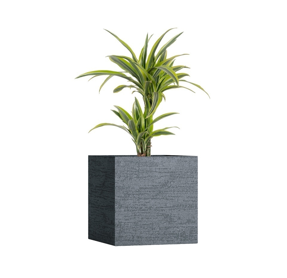 Кашпо CONCRETIKA CUBE EROSIA GREY 80x80x80