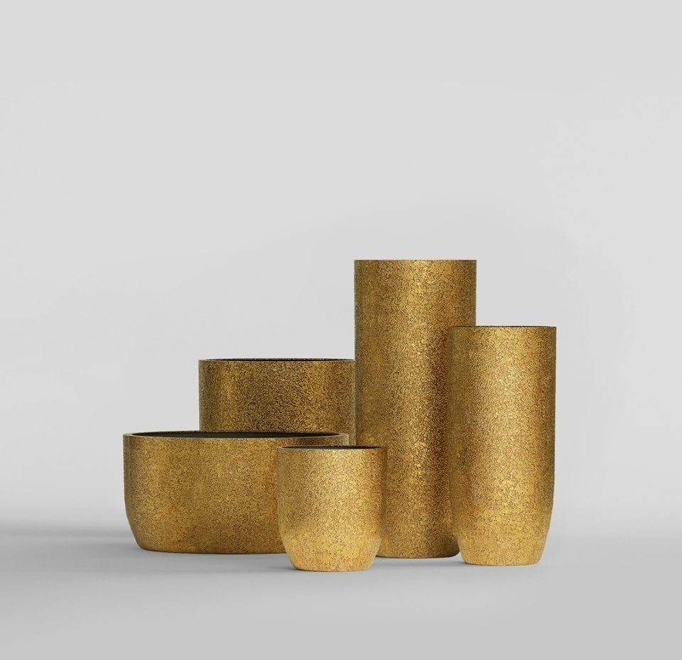 Кашпо CONCRETIKA YAR RICH GOLD D40H44