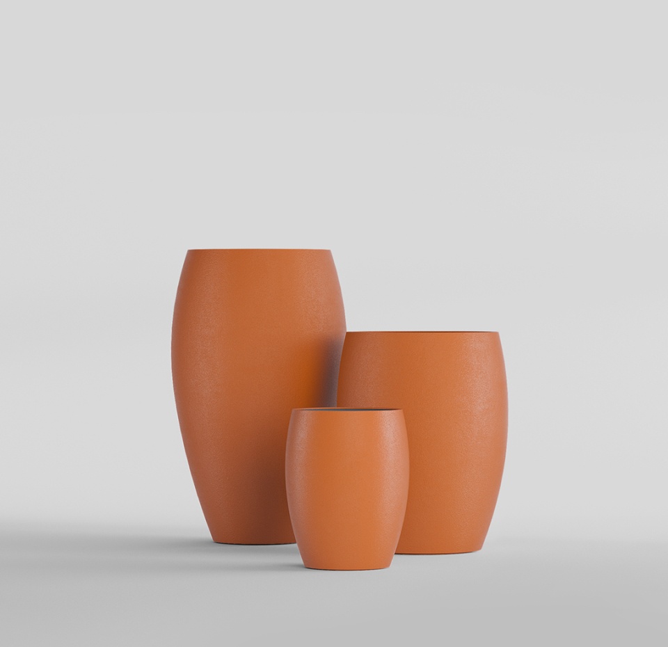 Кашпо CONCRETIKA OVAL CARROT D30H41