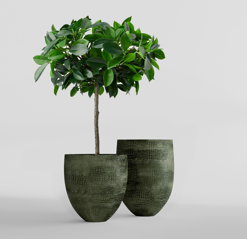 Кашпо CONCRETIKA BARREL CAYMAN GREEN D44H48