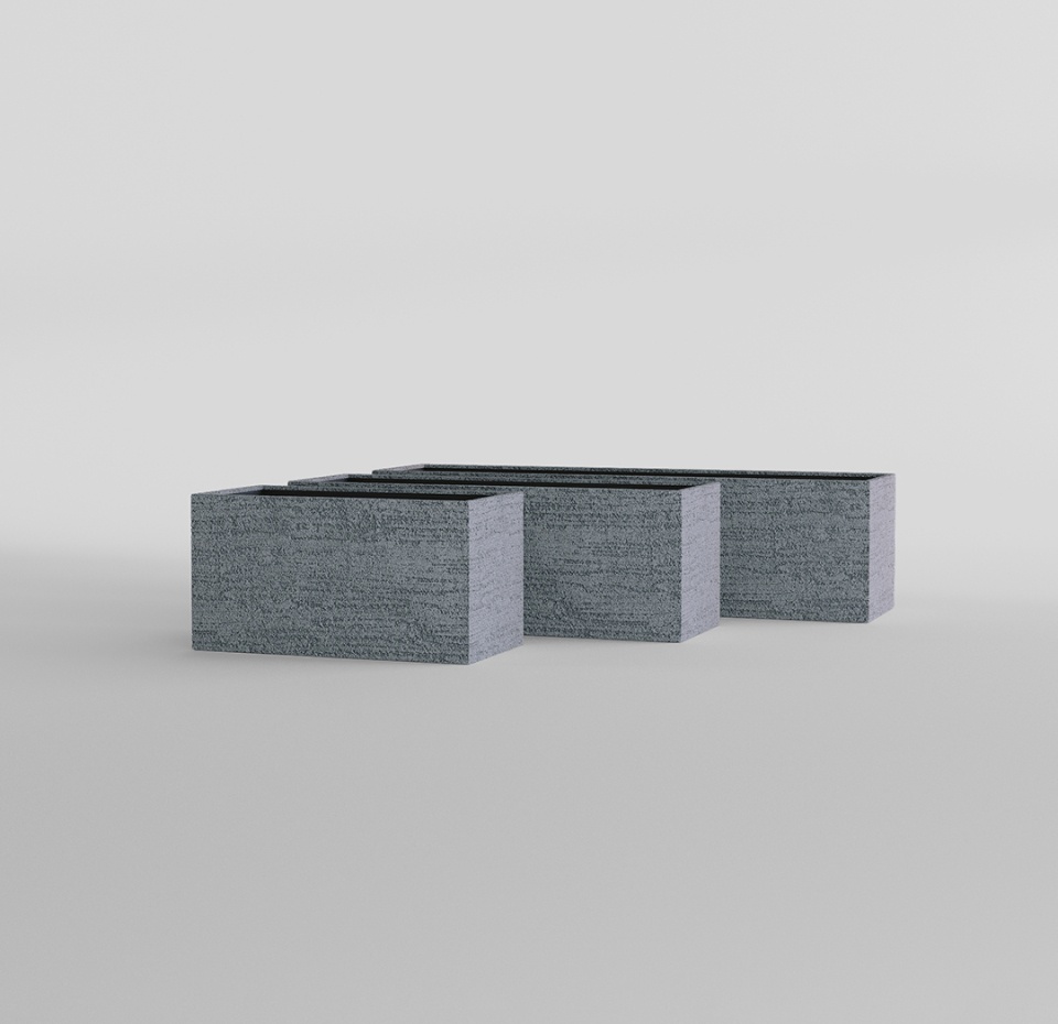 Кашпо CONCRETIKA BALCONY EROSIA GREY 80x20x15