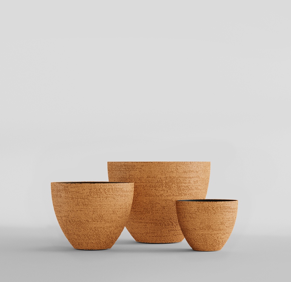 Кашпо CONCRETIKA UPON EROSIA OCHRE D85H75