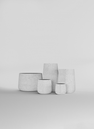 Кашпо CONCRETIKA CONE EGG WHITE D24H26
