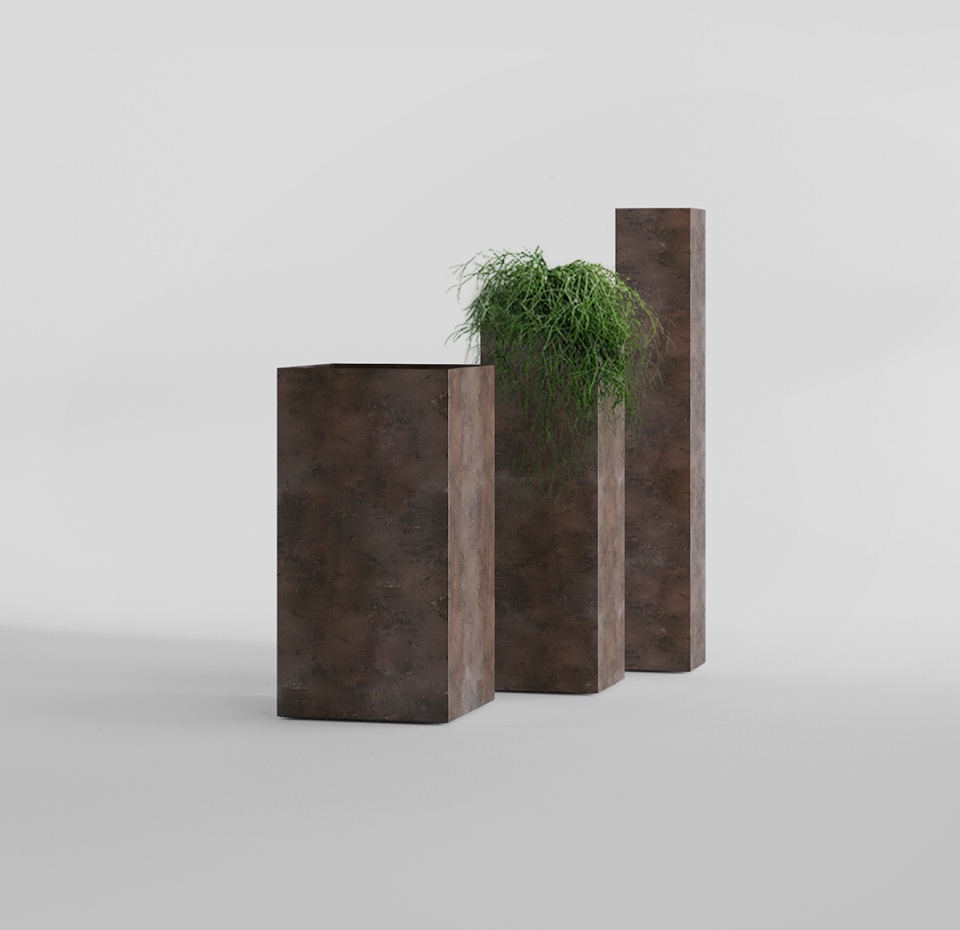 Кашпо CONCRETIKA COLONNA TAUPE CONCRETE 40x40x80