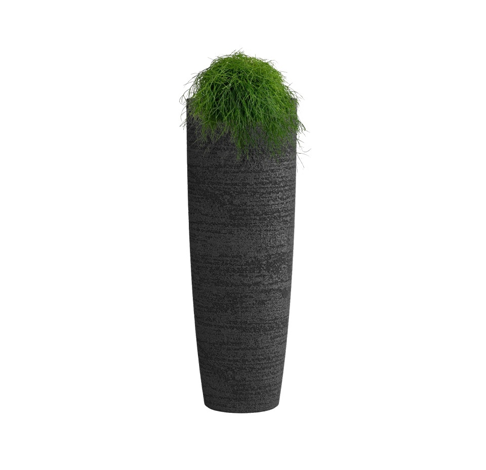 Кашпо CONCRETIKA CONUS EROSIA BLACK D60H170