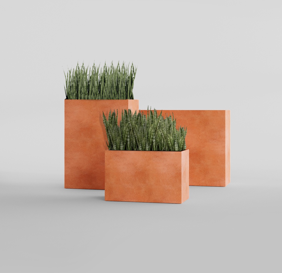 Кашпо CONCRETIKA DIVIDER RED CLAY 100x40x50