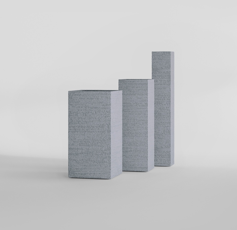 Кашпо CONCRETIKA COLONNA EROSIA WHITE 30x30x90