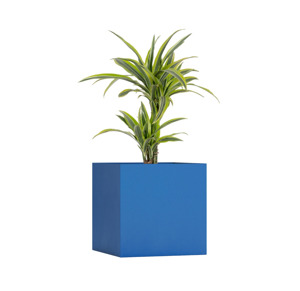 Кашпо CONCRETIKA CUBE DARK BLUE 80x80x80