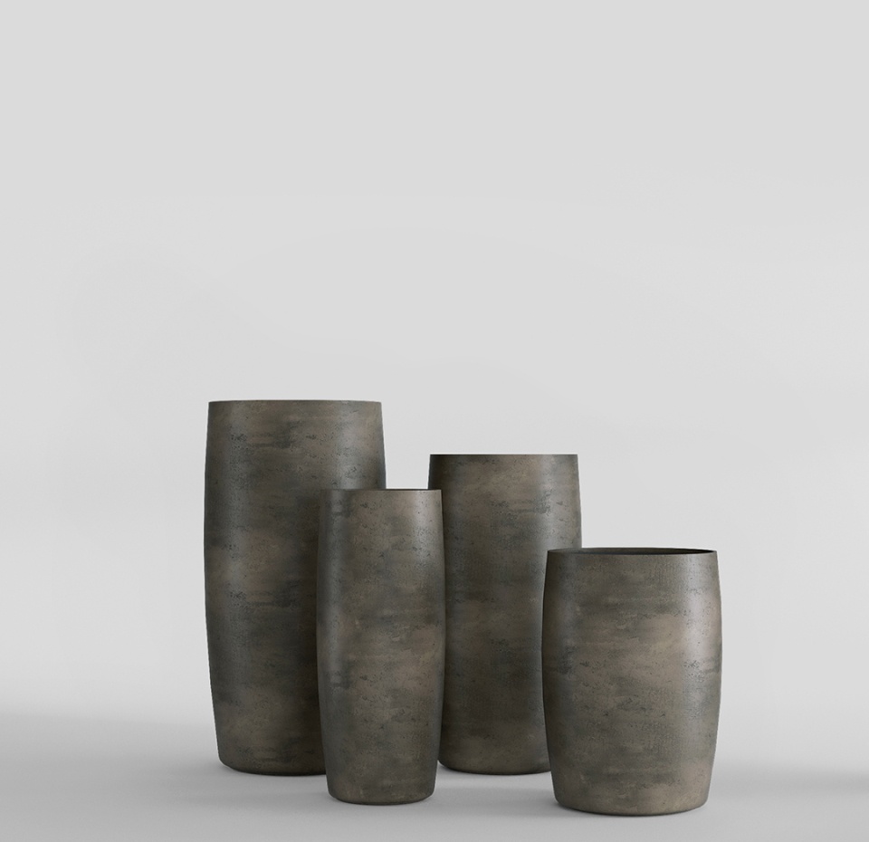 Кашпо CONCRETIKA CIGAR BREZENT GREY D37H57