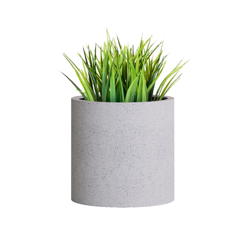 Кашпо CONCRETIKA CYLINDER EGG WHITE D20H20