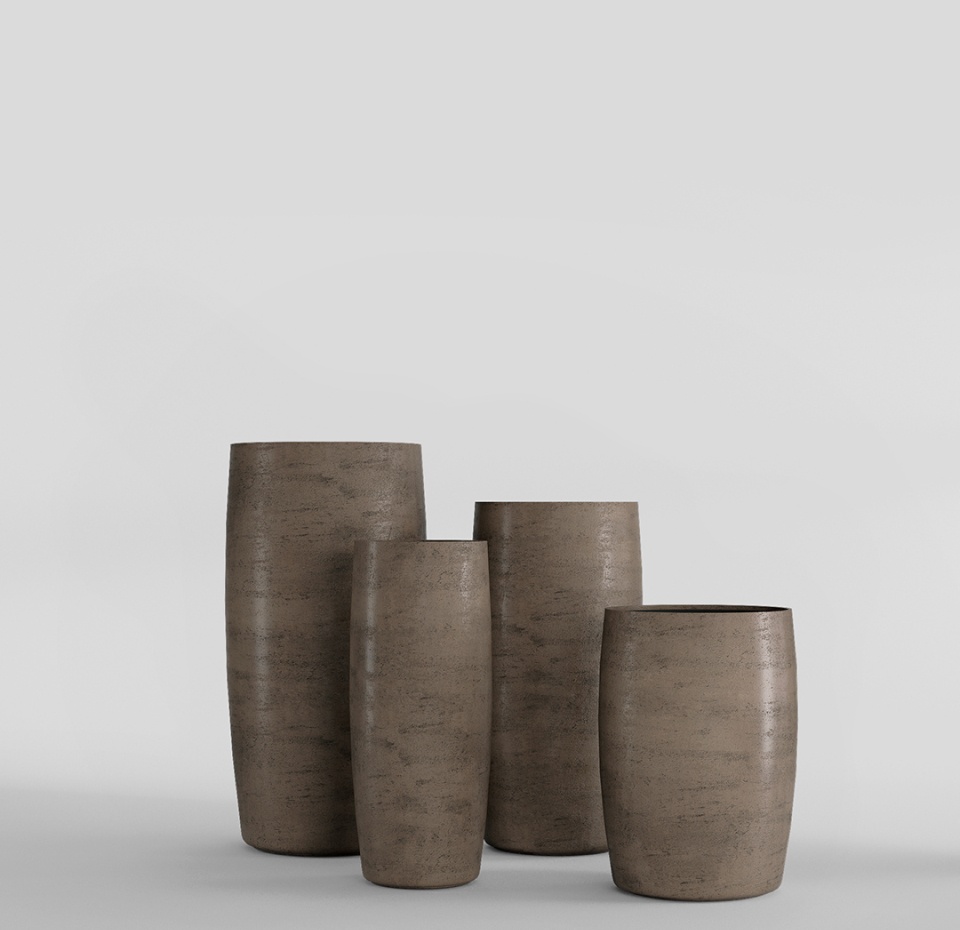 Кашпо CONCRETIKA CIGAR SMOKEY GREY D43H92