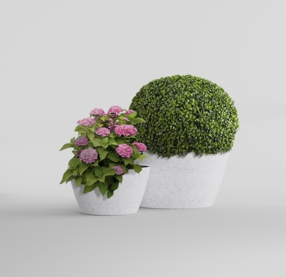 Кашпо CONCRETIKA BOWL EGG WHITE D52H29