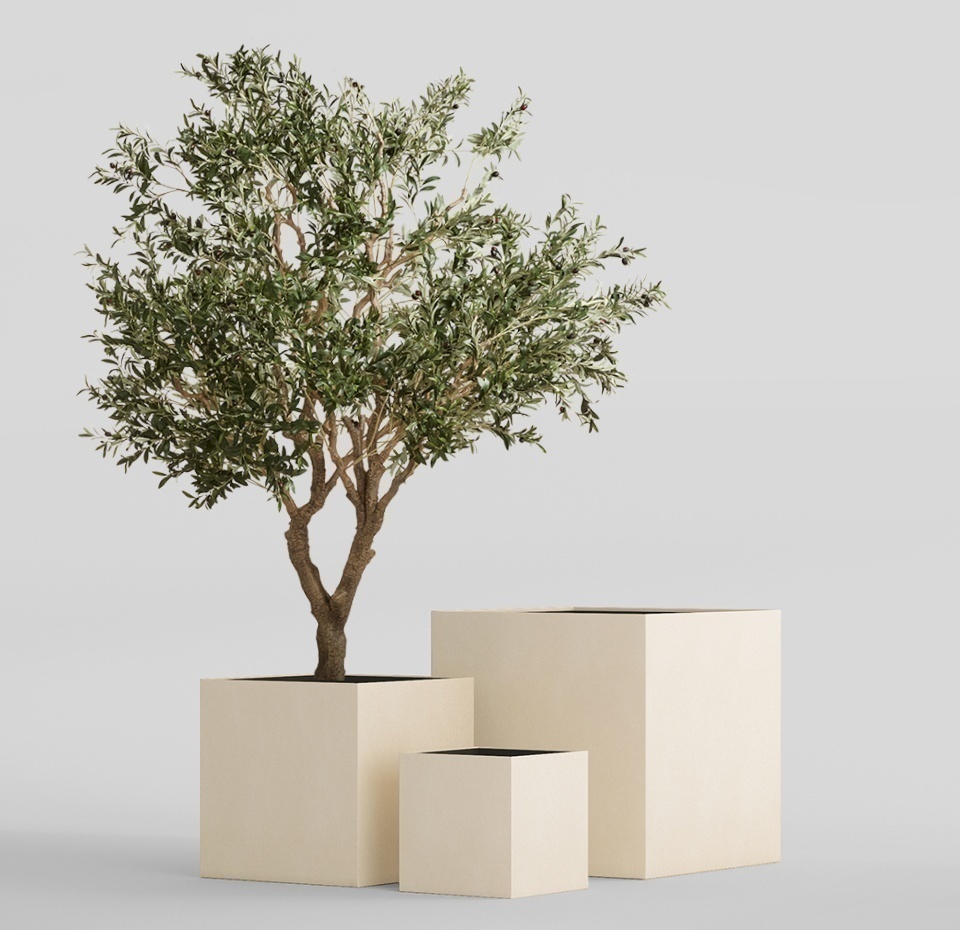 Кашпо CONCRETIKA CUBE SAHARA 90x90x90