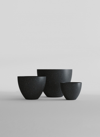Кашпо CONCRETIKA UPON EGG BLACK D55H45