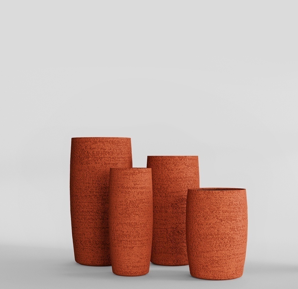 Кашпо CONCRETIKA CIGAR EROSIA CORAL D27H70