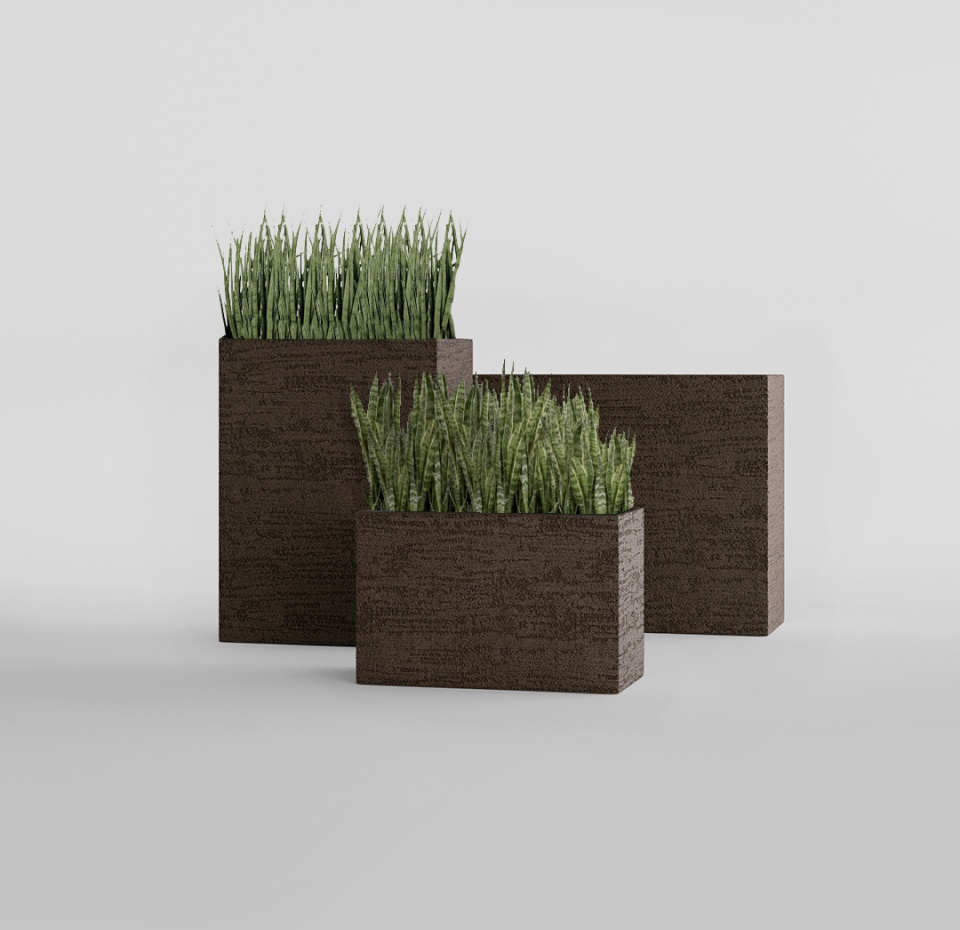 Кашпо CONCRETIKA DIVIDER EROSIA BROWN 100x40x50