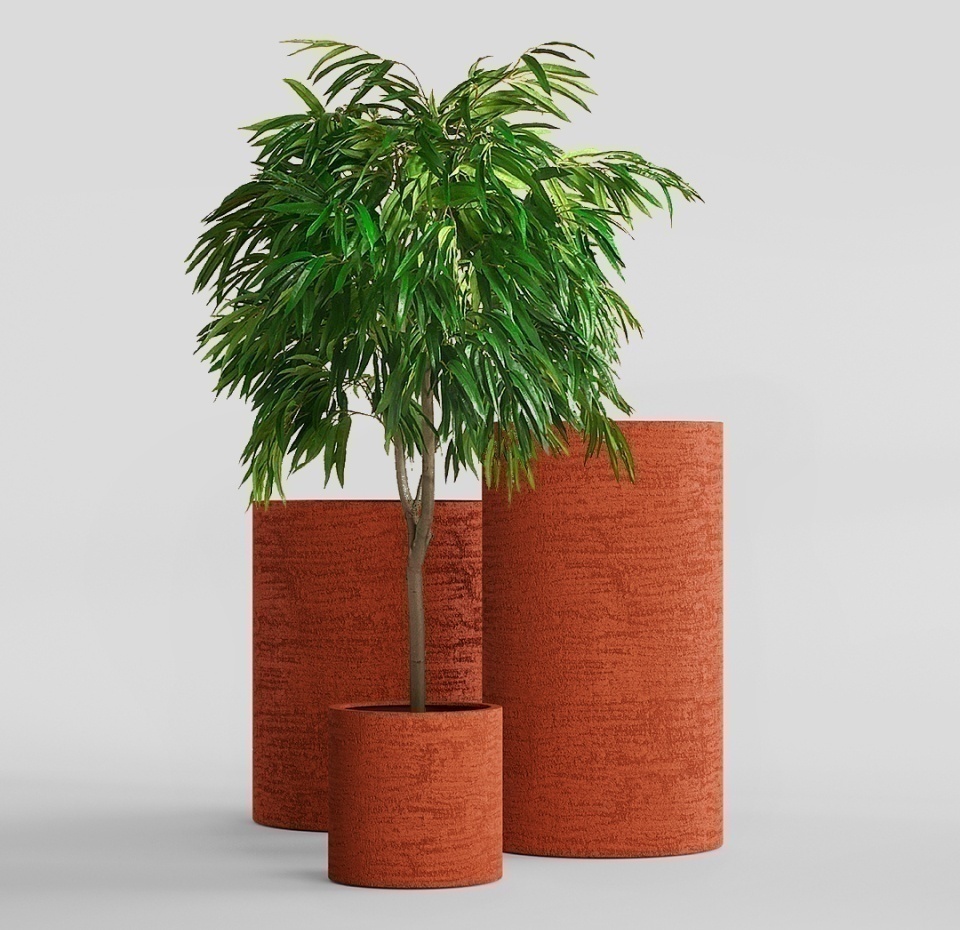 Кашпо CONCRETIKA CYLINDER EROSIA CORAL D20H20