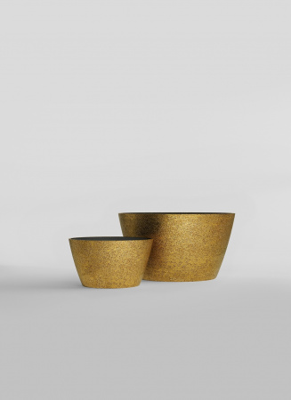 Кашпо CONCRETIKA BOWL RICH GOLD D65H36