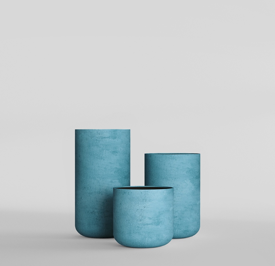 Кашпо CONCRETIKA TOPPER BLUE SKY D40H60