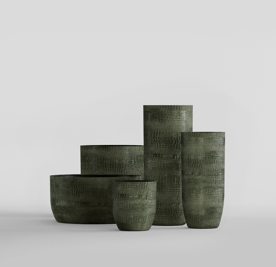 Кашпо CONCRETIKA YAR CAYMAN GREEN D40H44