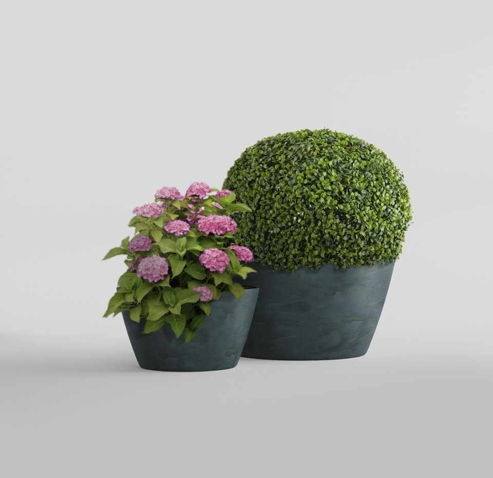 Кашпо CONCRETIKA BOWL OCEAN GREEN D52H29
