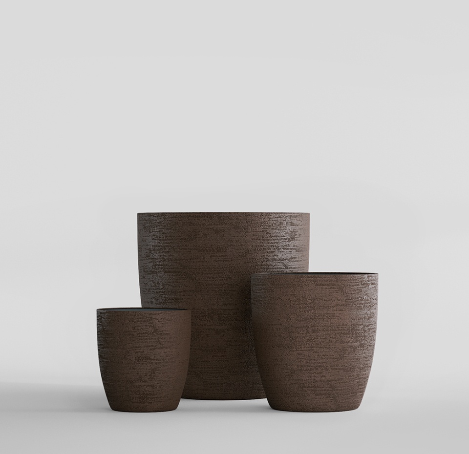 Кашпо CONCRETIKA VASE 3 EROSIA BROWN D40H45