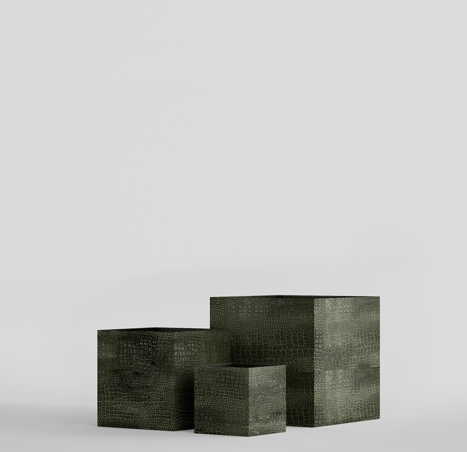 Кашпо CONCRETIKA CUBE CAYMAN GREEN 60x60x60