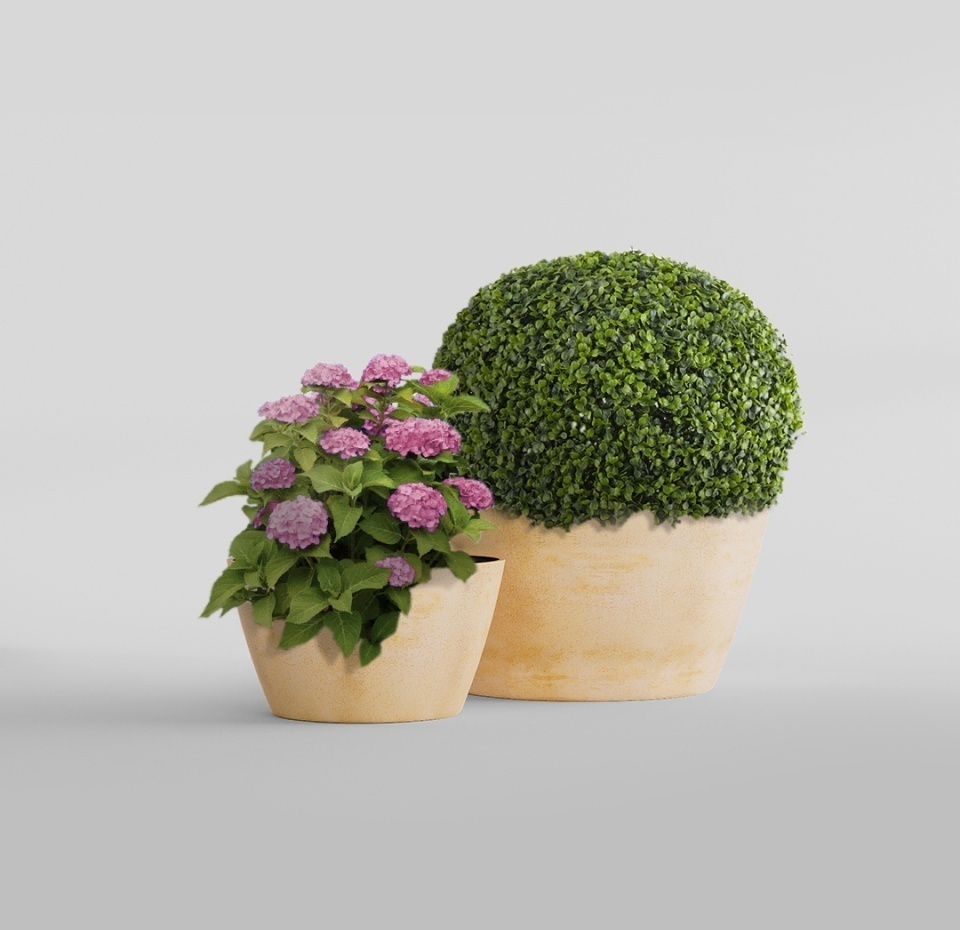 Кашпо CONCRETIKA BOWL LEMON D65H36