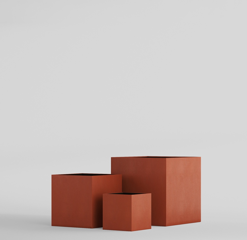 Кашпо CONCRETIKA CUBE TERRACOTTA 70x70x70