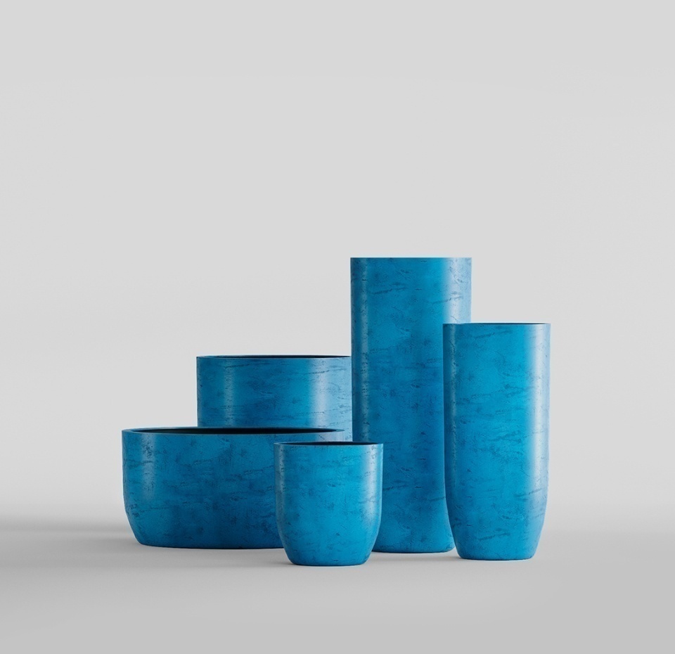 Кашпо CONCRETIKA YAR COBALT BLUE D40H87